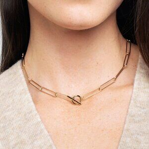 Paper Clip Chain Necklace - 14k Gold & Sterling Silver